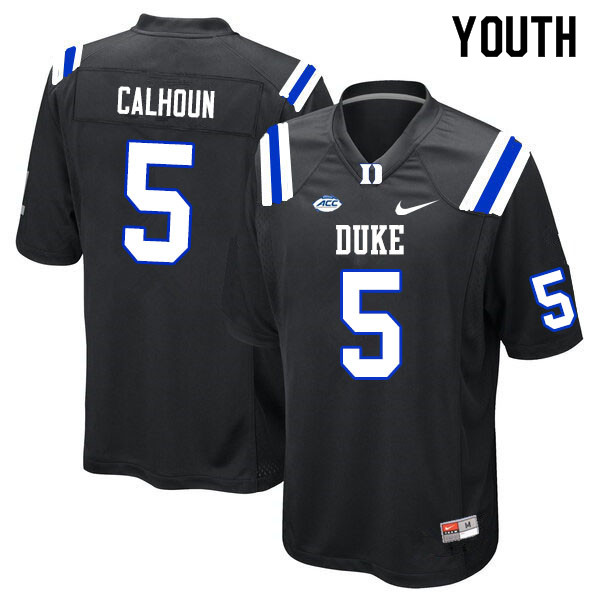 Youth #5 Jalon Calhoun Duke Blue Devils College Football Jerseys Sale-Black